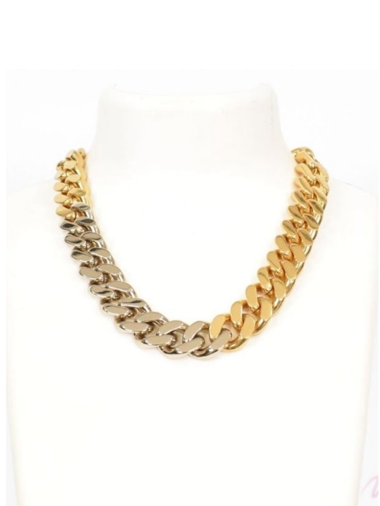 Saint Laurent Mixed Metal Chunky Link Necklace - Gold Silver 1000$